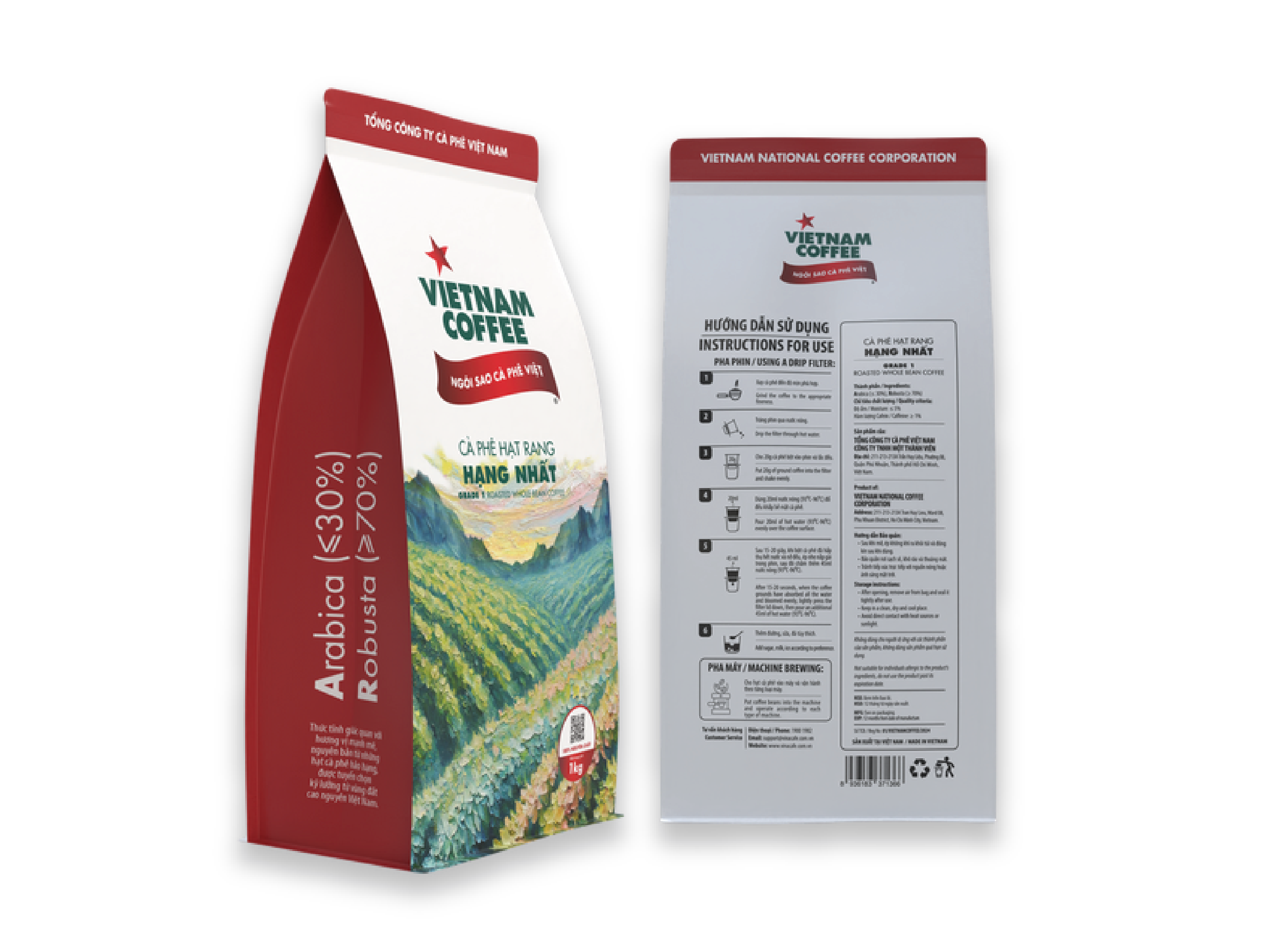 CÀ PHÊ HẠT RANG HẠNG NHẤT (1kg/túi)